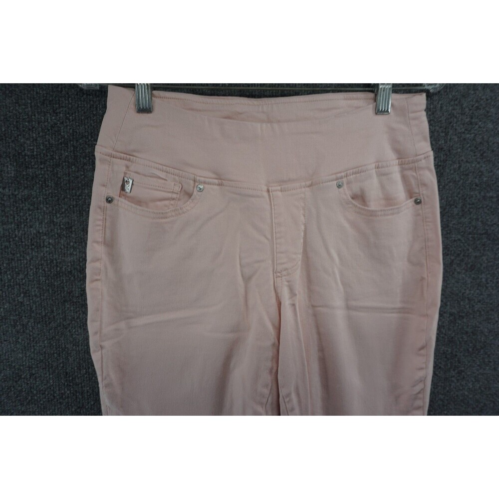 Belle by Kim Gravel Womens 6P Petite Pink Pull On Cropped Fringed Hem Jeans